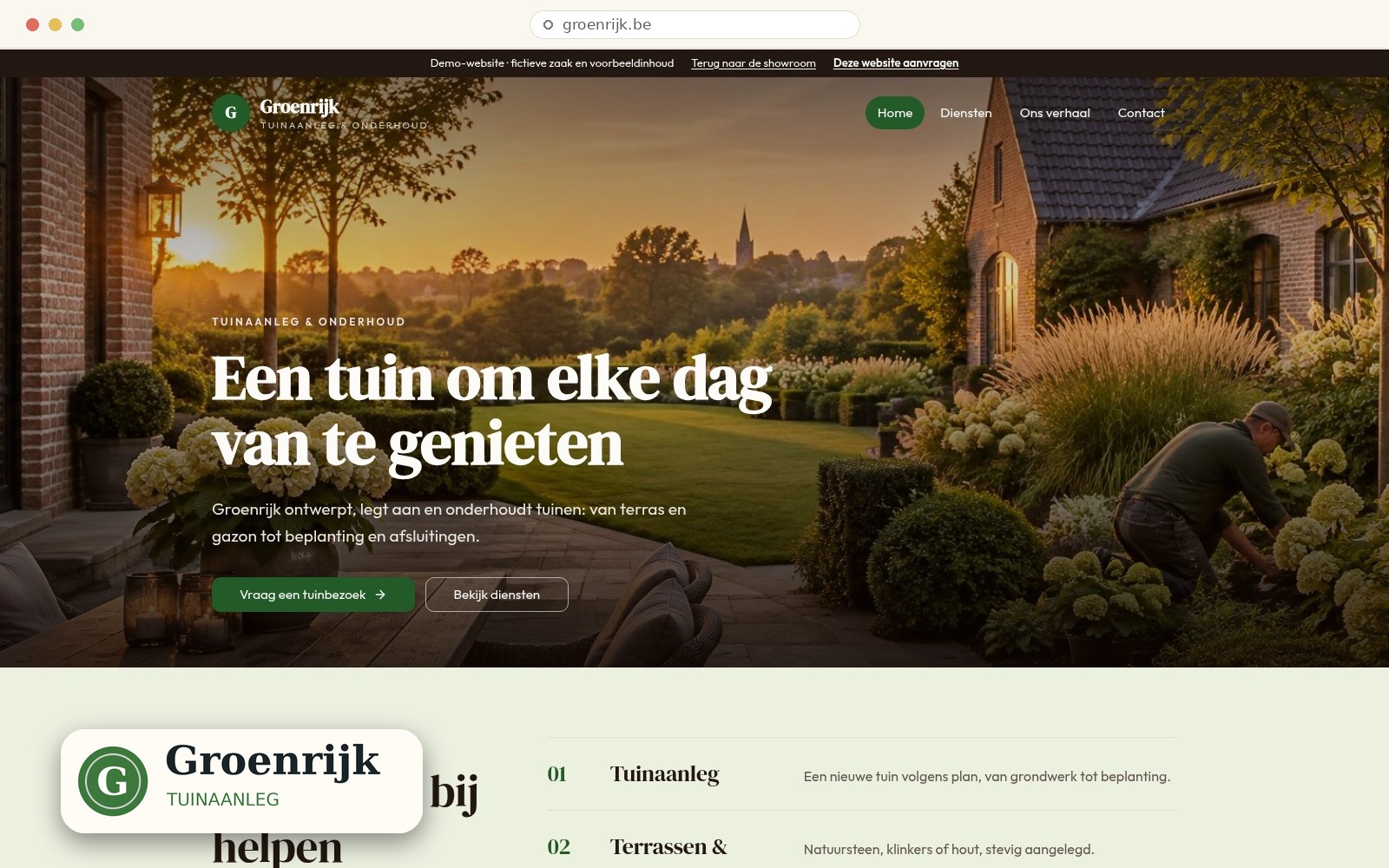 Schermafbeelding van de werkende Groenrijk-demo