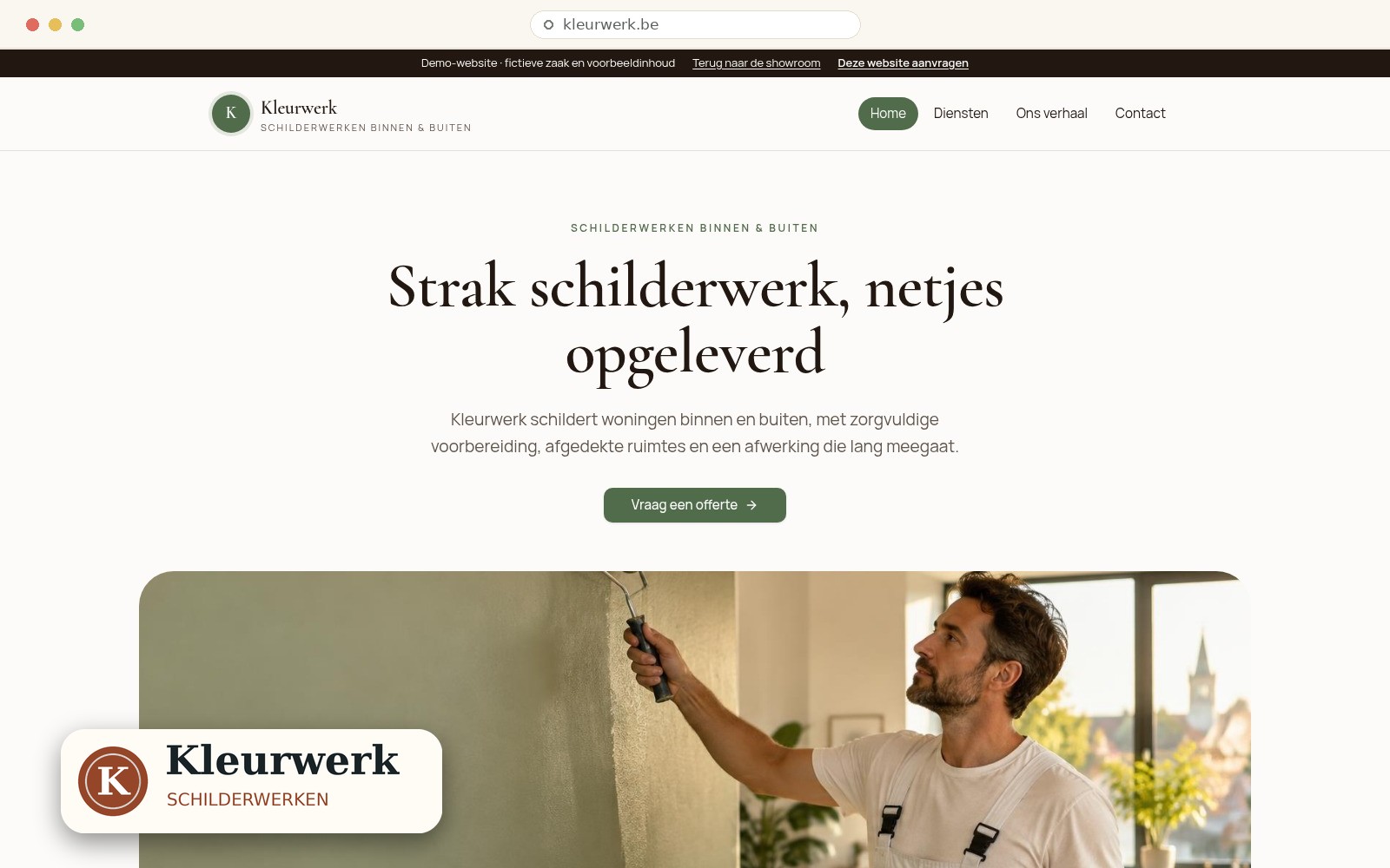 Schermafbeelding van de werkende Kleurwerk-demo